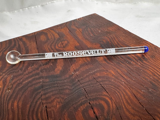 Vtg Roosevelt Glass Swizzle Stick