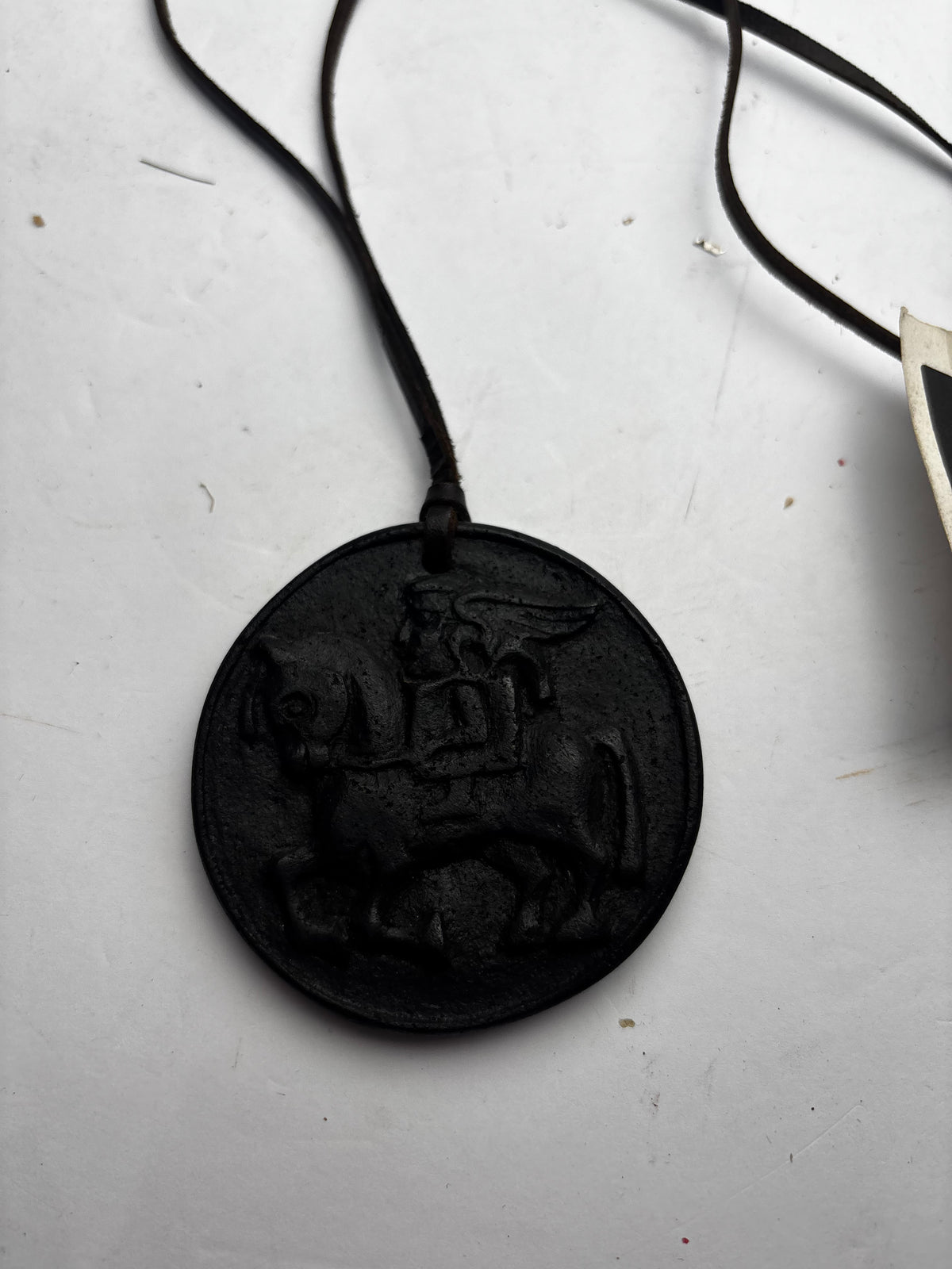 Vintage Irish Turf Medallion Pendant Necklace - "The Falconer" by Owen Crafts