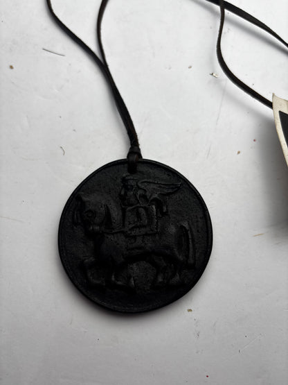 Vintage Irish Turf Medallion Pendant Necklace - "The Falconer" by Owen Crafts