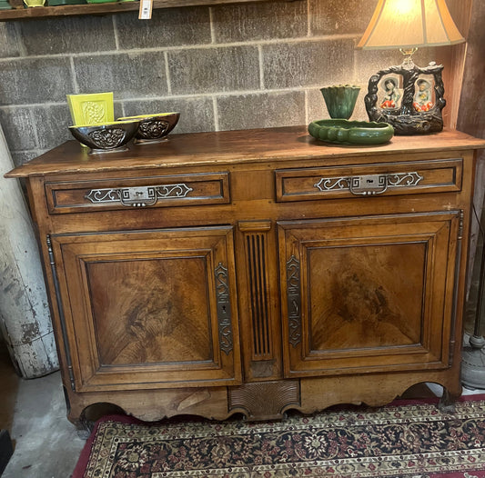 French Louis XV Style Walnut Sideboard, 19th Century