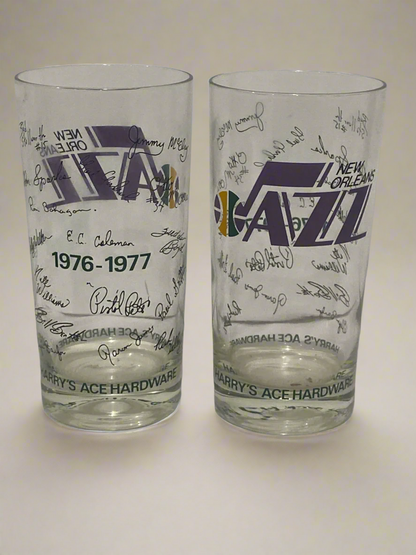 vtg New Orleans Jazz basketball glasses (2) CSBH