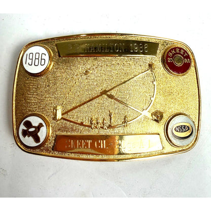 Vintage 1986 P.P. Hamilton Skeet Shooting 20ga A1 belt buckle