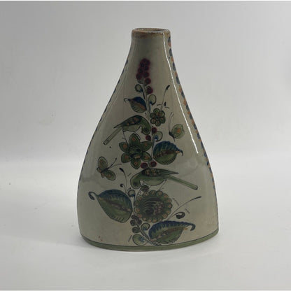 Ken Edwards Tonala El Palomar Mexican Hand Painted Pillow Vase Birds & flowers-CSSB