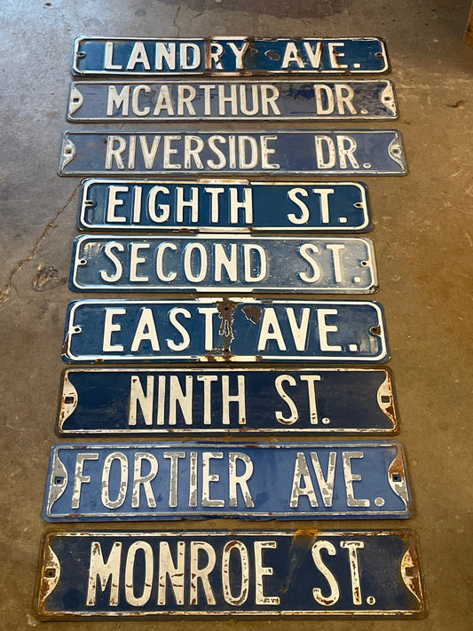 Vintage New Orleans metal street signs