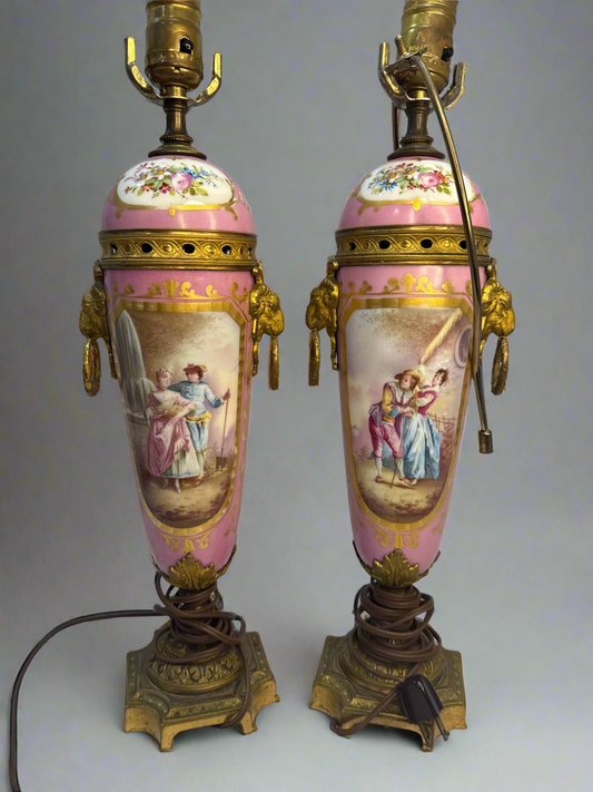 CSRR (2) French Sevres Style Porcelain Lamp