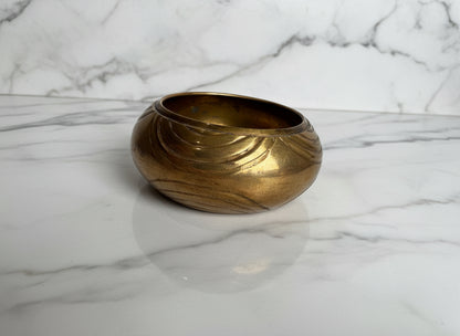 Vtg Engraved Brass Cuff CSBH