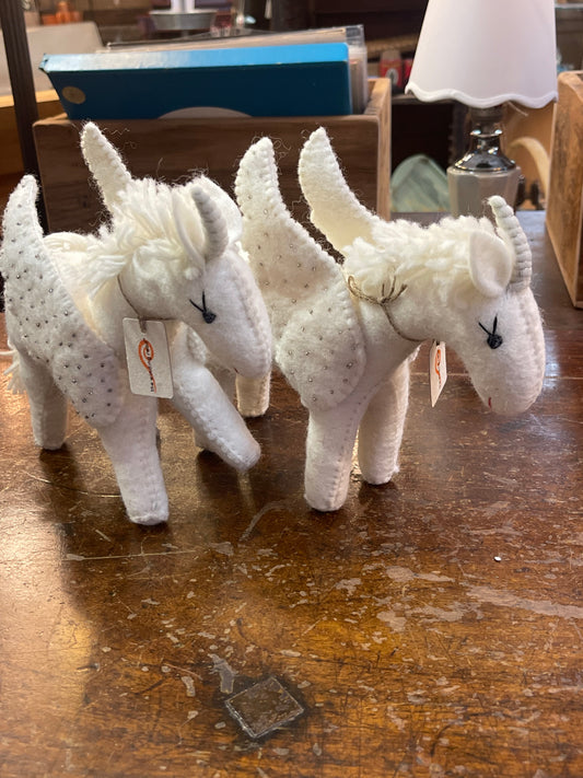 Large Felt Unicorn Figurine Statue