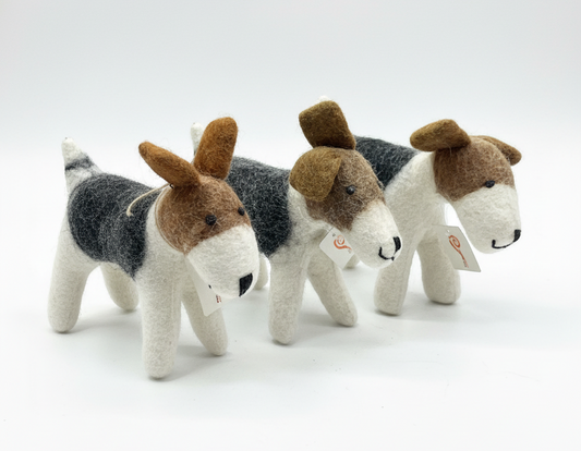 Felt Dog Figurine Statue