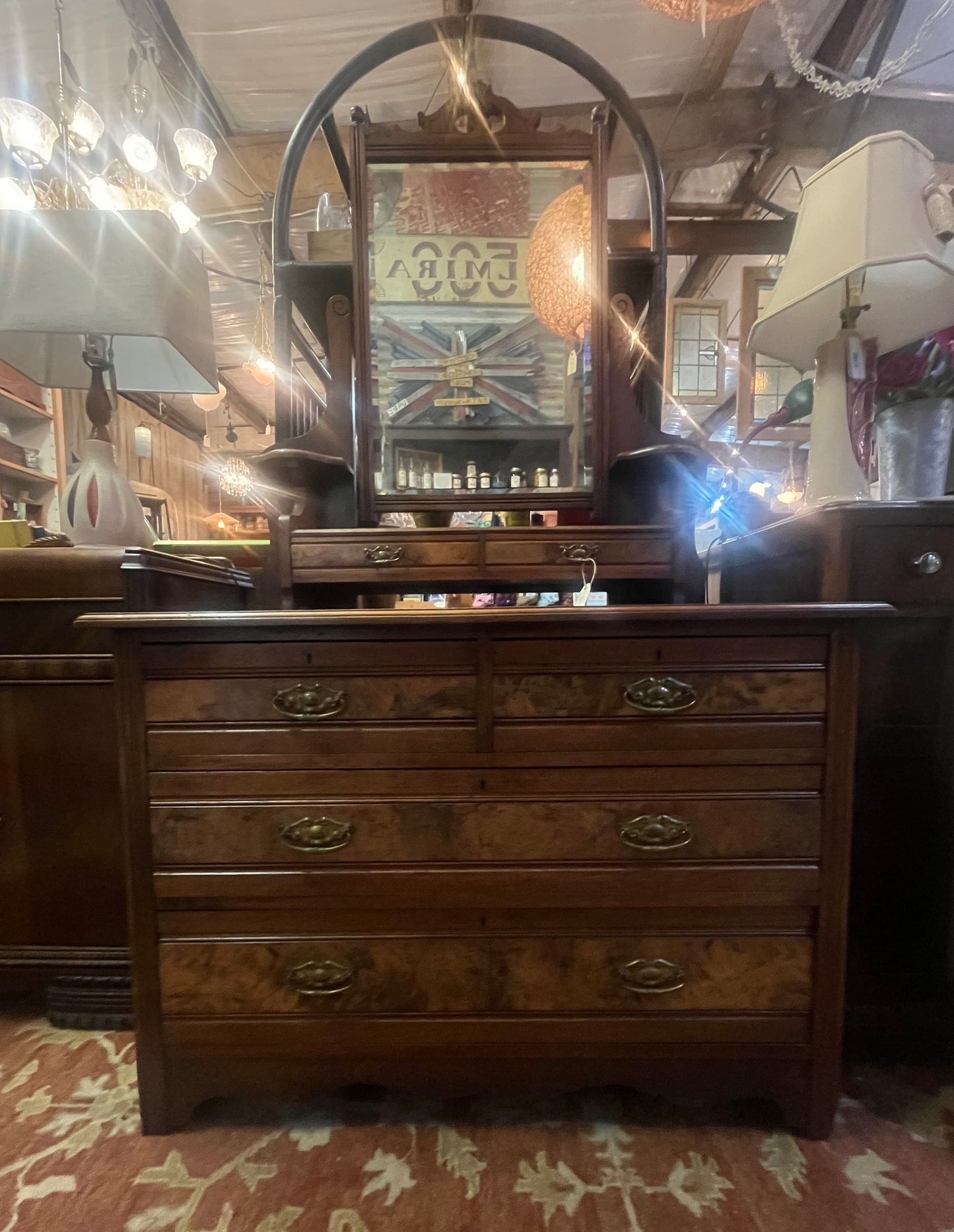Victorian 4 Drawer Dresser w/ Mirror Top With Drawers – Bargeboard NOLA Victorian 4 Drawer Dresser w/ Mirror Top With Drawers – Bargeboard NOLA