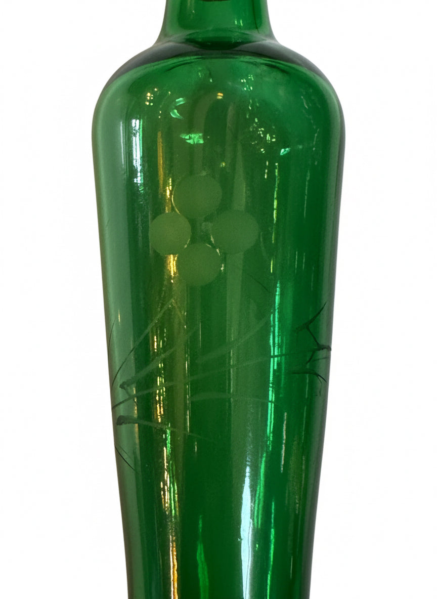 Etched Green Bud Vase CSBH