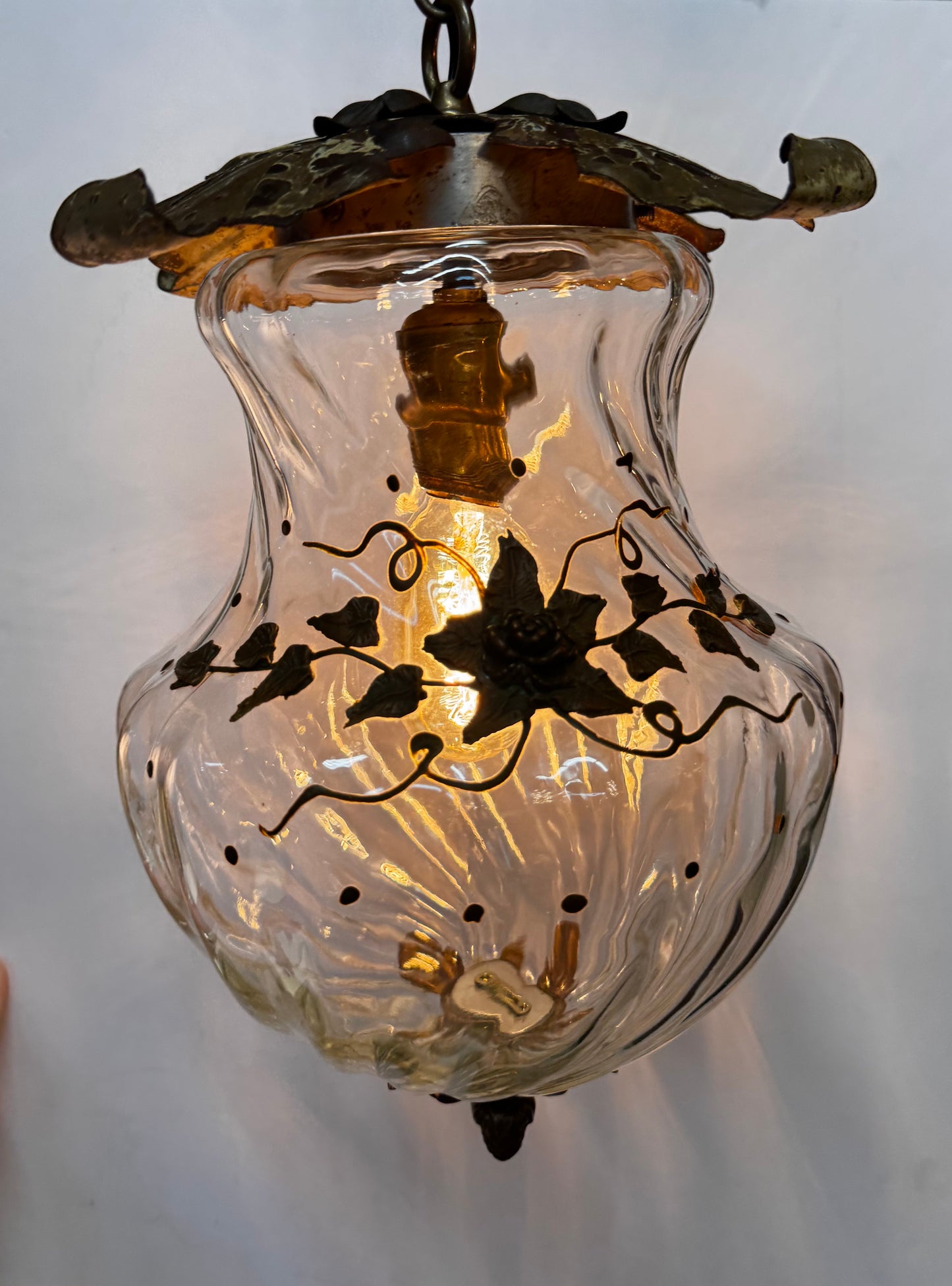 Brass and Glass Pendant