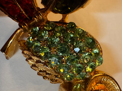 Vtg Uranium Owl Brooch CSBH