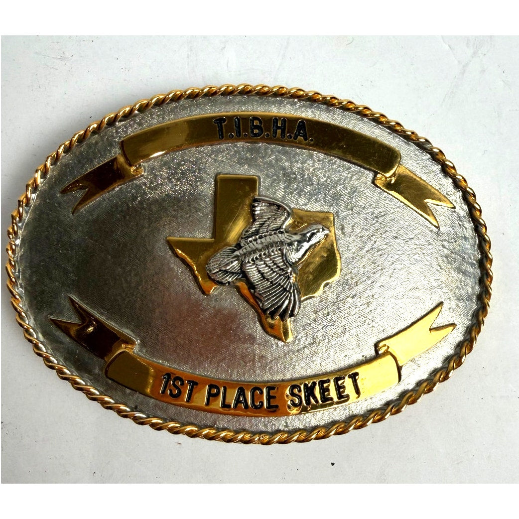 Vintage TISHA 1st Place Skeet Shooting Belt Buckle