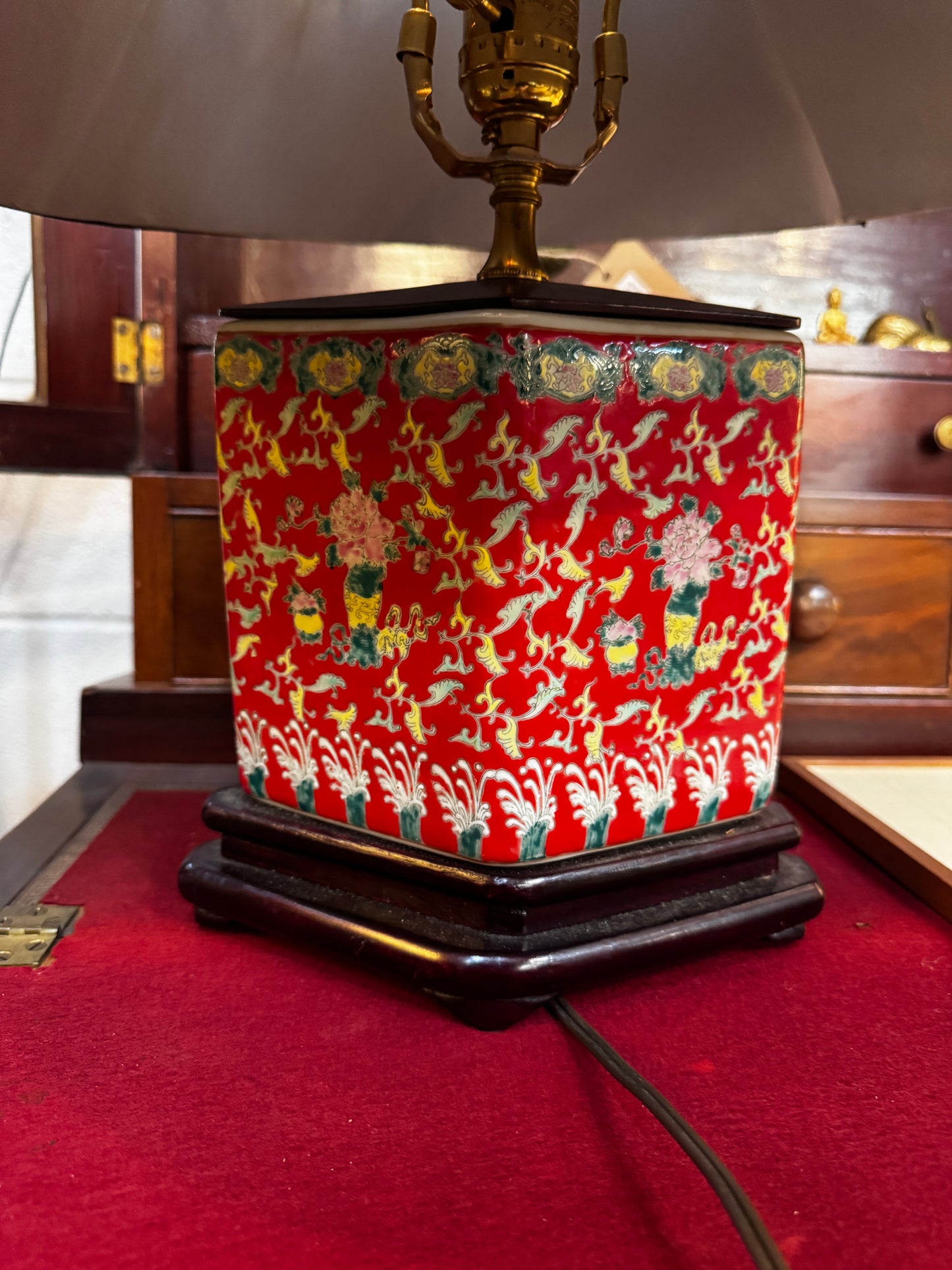 Vtg Famille Rose Lamp CSBH