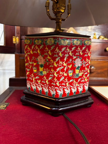 Vtg Famille Rose Lamp CSBH