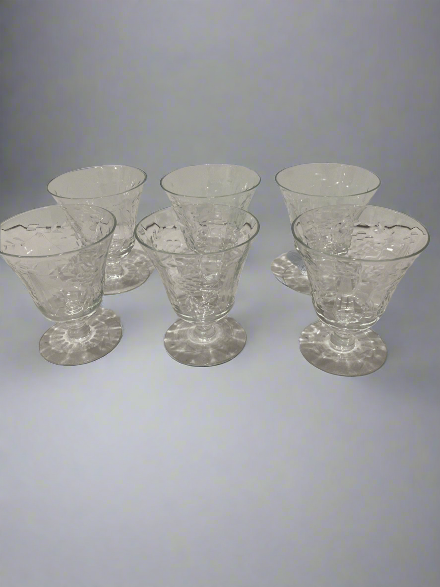 (6) Glastonbury Lotus Footed Tumblers