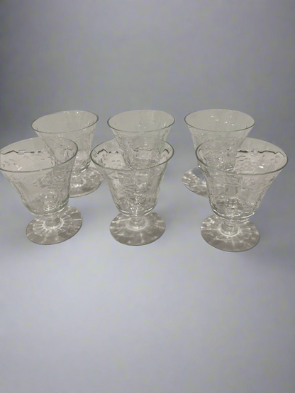 (6) Glastonbury Lotus Footed Tumblers