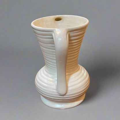 Vintage Haeger Pottery ribbed double handle 9.5" urn vase