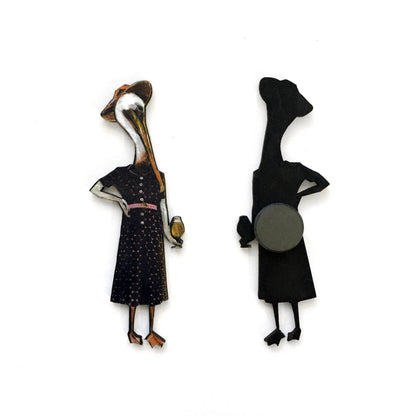 Pelican Lady Wood Magnet