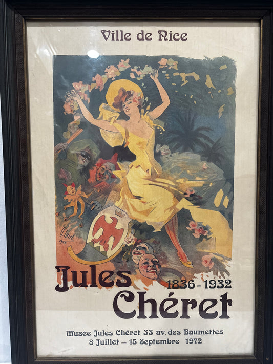Vintage 1972 Jules Chéret Exhibition Poster - Ville de Nice Musée Museum Art Print