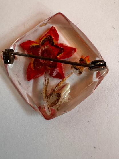 Lucite Flower Brooch CSBH