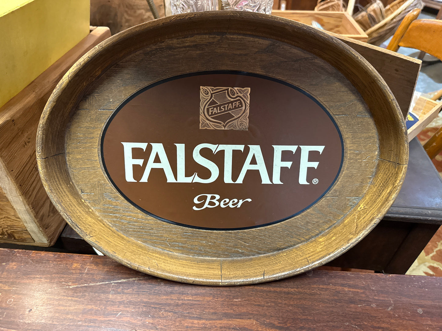 Wooden Vintage Falstaff Beer Tray