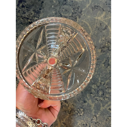 Federal Glass Wigwam Windmill double light candlestick holder set of 2