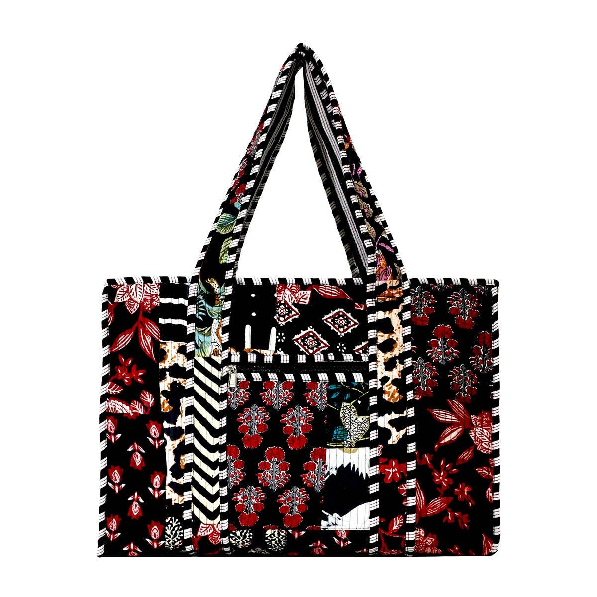 Cotton Fabric Patch Block Print Tote Bag- Small & Large
