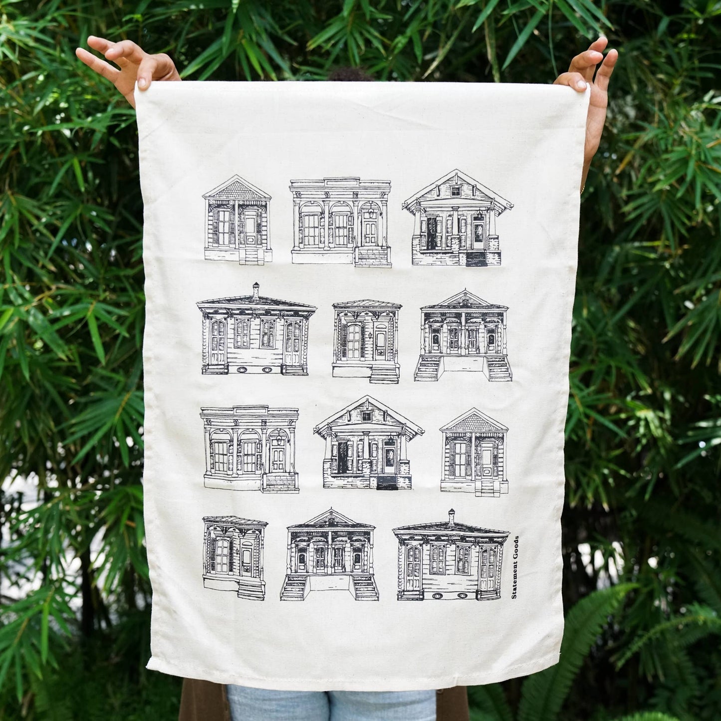 New Orleans Homes on Natural Cotton Towel