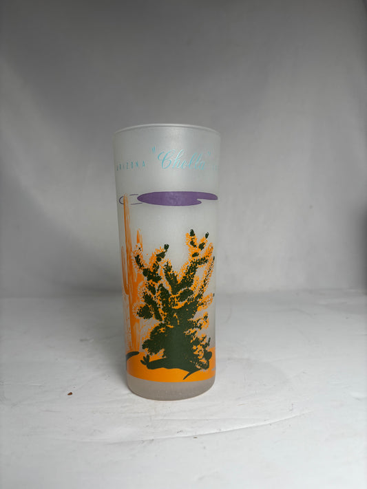 Vintage Frosted Arizona Cactus Glassware Set of 8 – Mid-Century Highball Tumblers CSMB