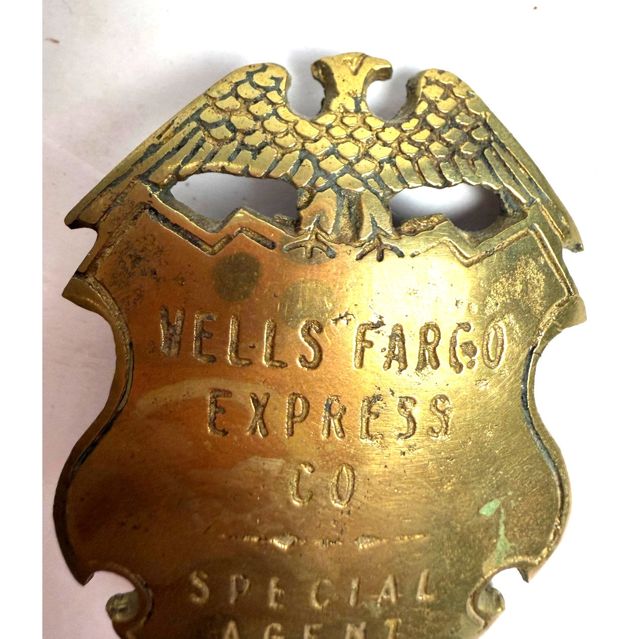 Vintage Wells Fargo Express Co. Special Agent Brass Pin Badge