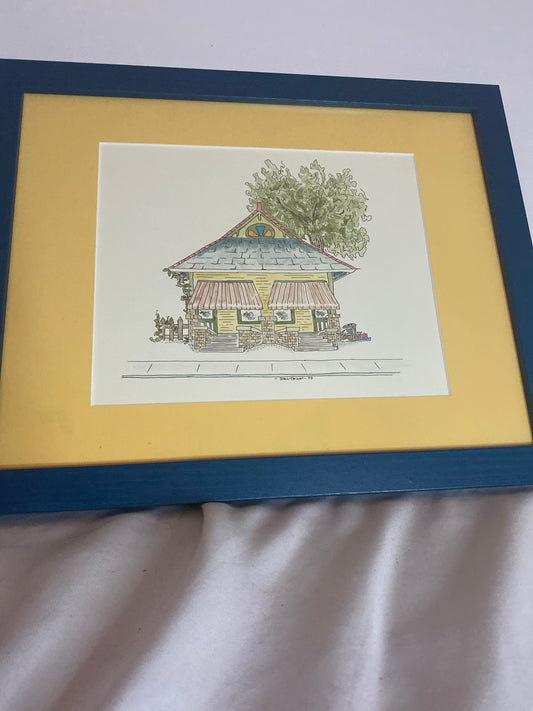 Watercolor house painting