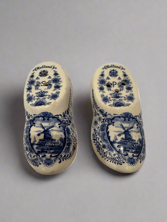 Handmade Holland Blue Clog S&P Shakers
