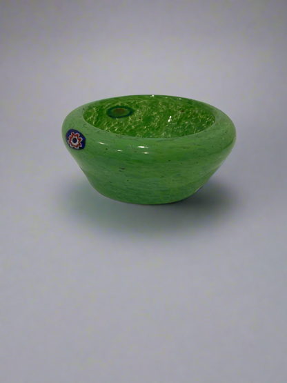 Translucent green glass bowl