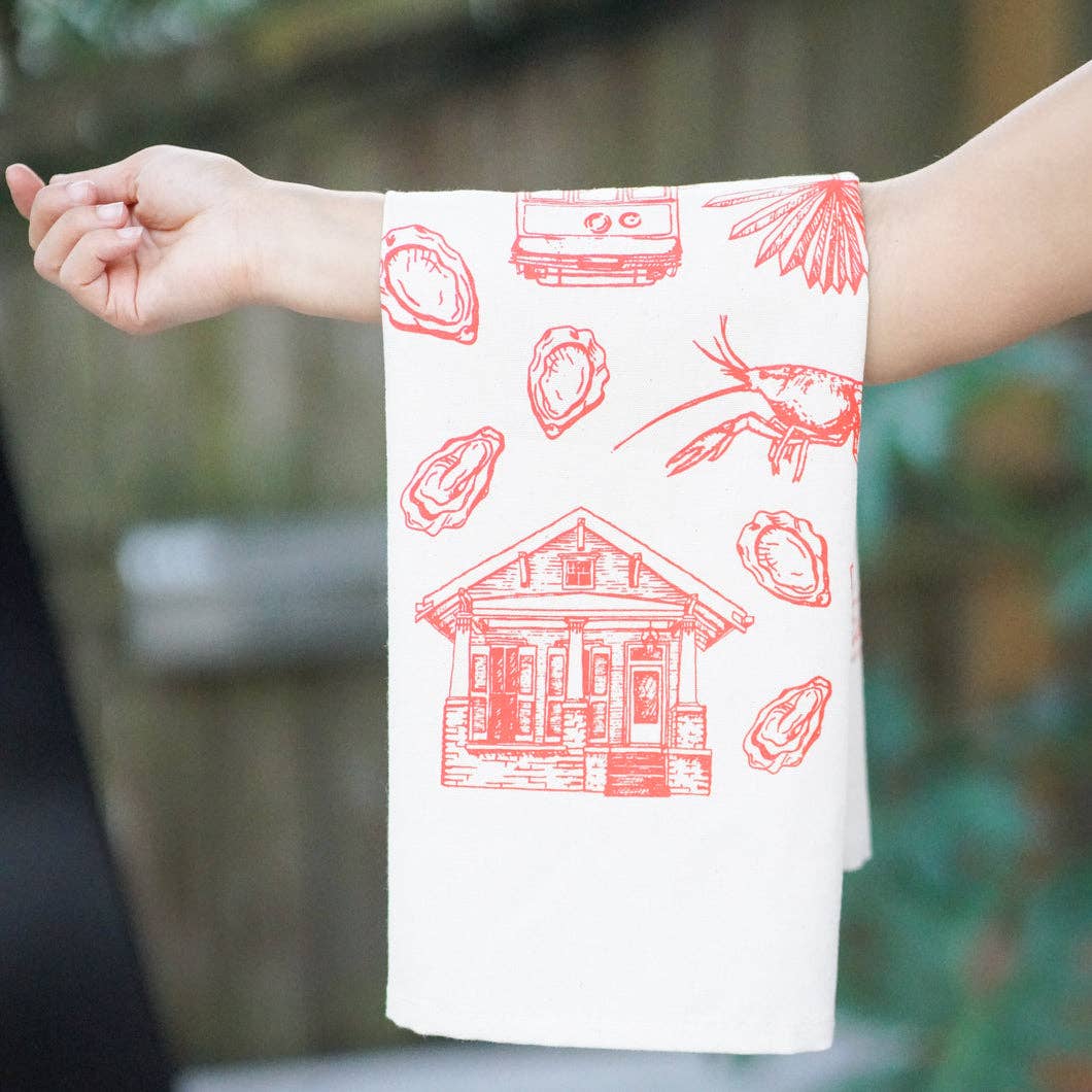 New Orleans Patterns Tea Towel