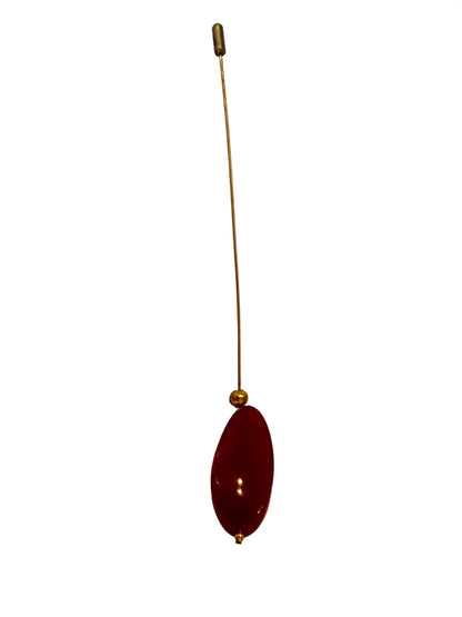 Vtg Cherry Red Bakelite Stick Pin CSBH