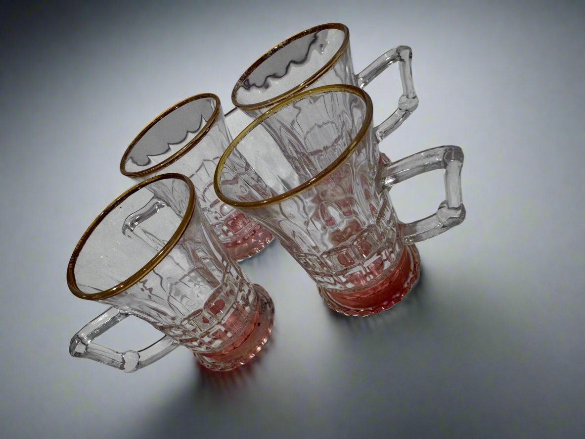 Pink-tinted EAP Glass mugs (4) csbh