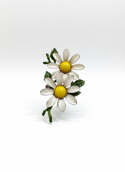 Enamel Flower Brooch