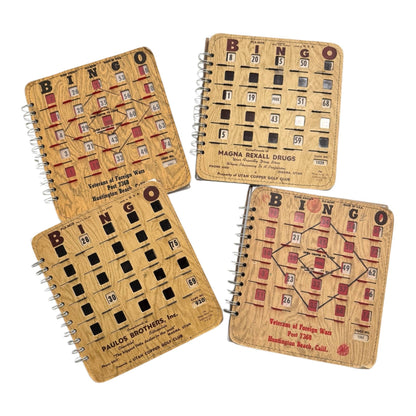 Upcycled Vintage Bingo Card Journal - Brown