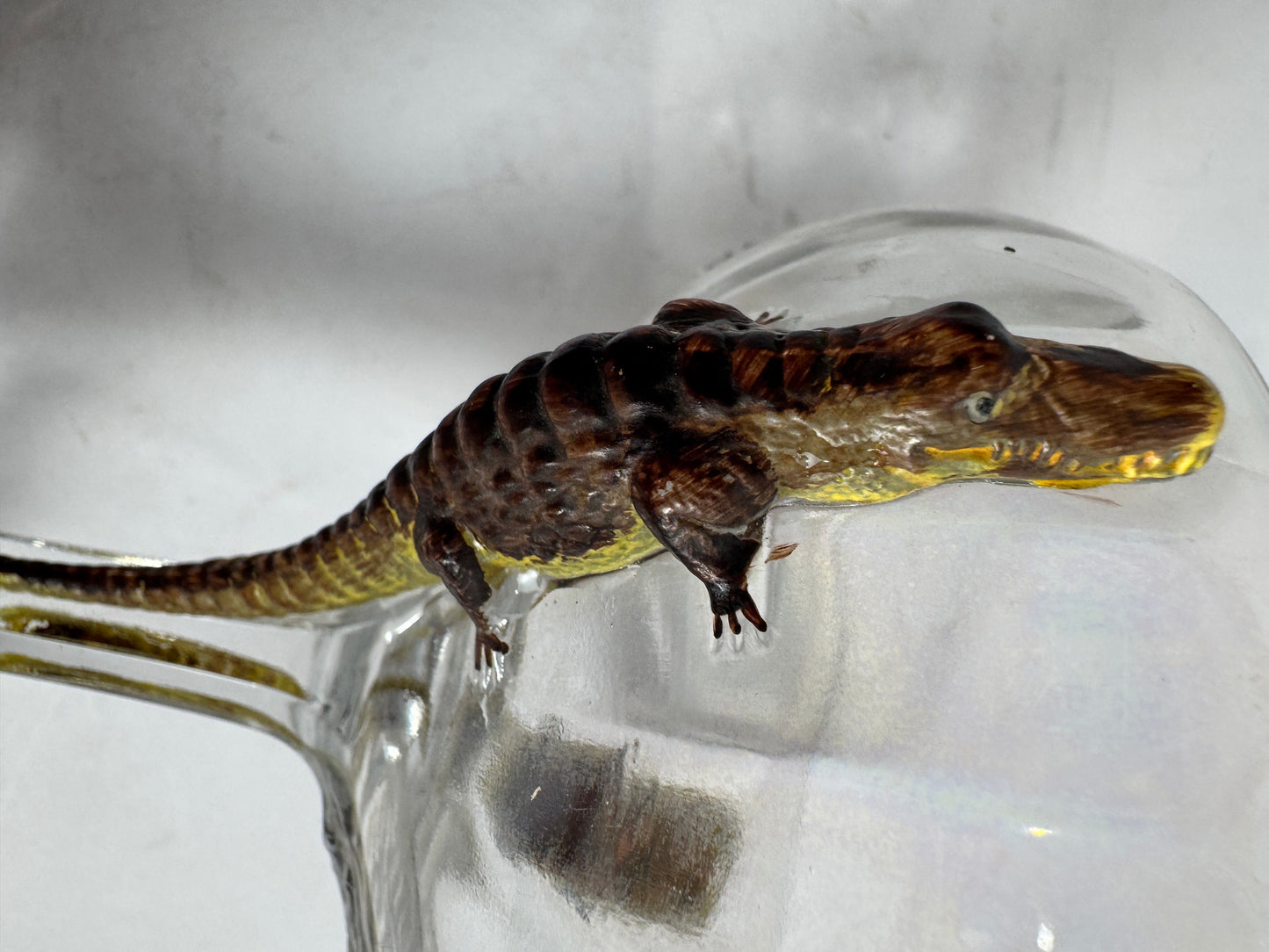 Antique 1910 Syria Shriners New Orleans Souvenir Glass - Rex King of Carnival & Alligator Stem - 1910 Imperial Session Collectib