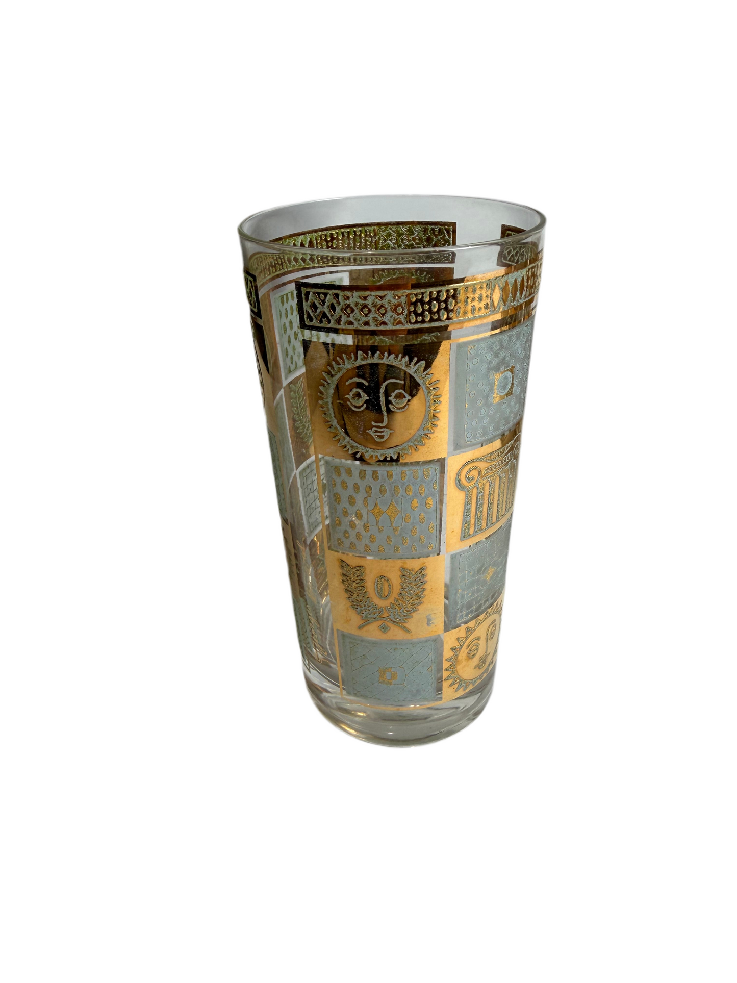 Vintage 60'S MCM Georges Briard 22K Celestial highball barware glasses set of 6 CSSB