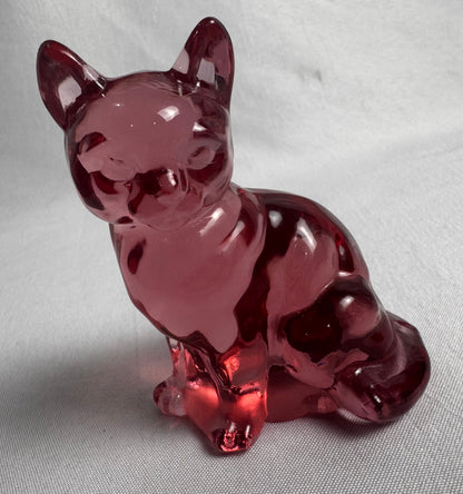 Fenton Glass Rose Cat CSBH