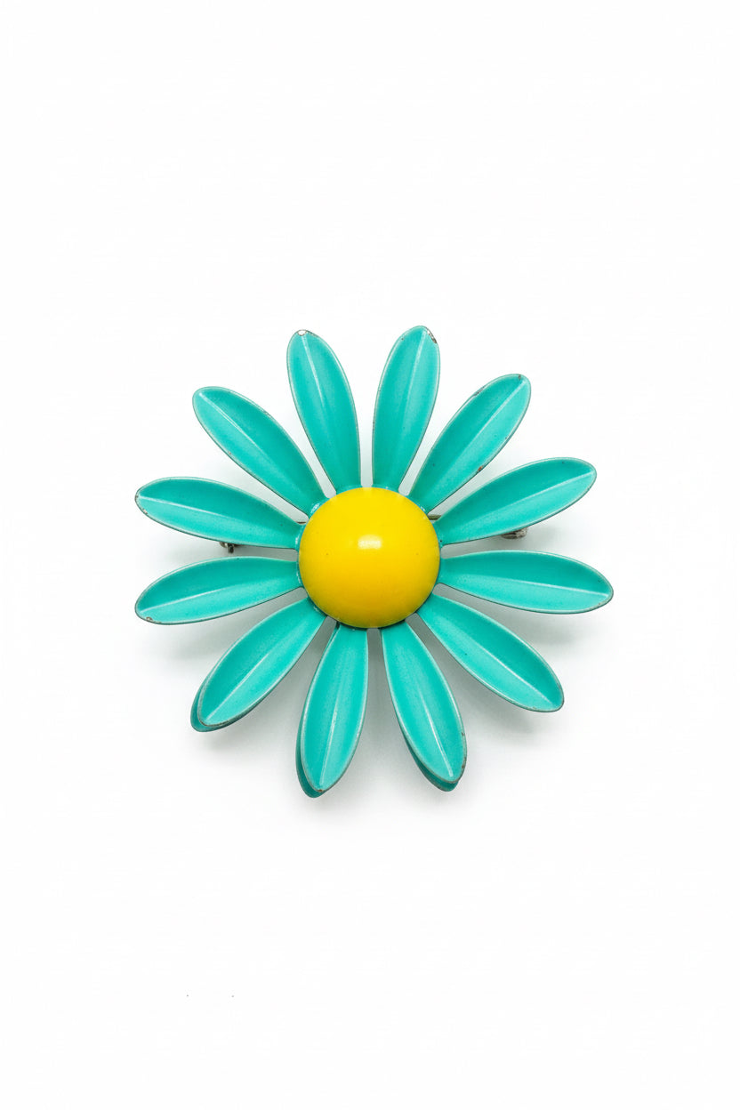 Enamel Flower Brooch