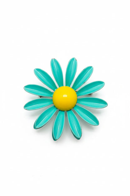 Enamel Flower Brooch