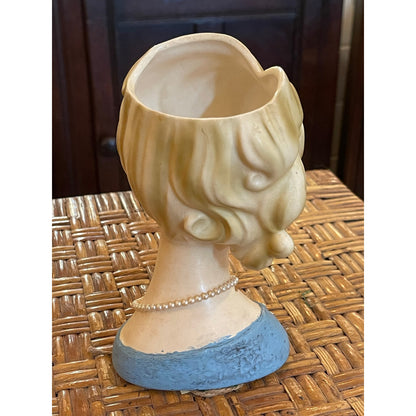 Vintage 1960's Napcoware ceramic 7" Lady Pearl Jewelry Head Vase Japan