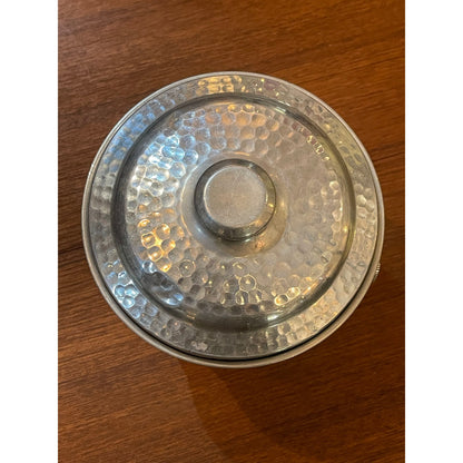 Vintage MCM Mid-Century Modern hammered aluminum lidded barware ice bucket
