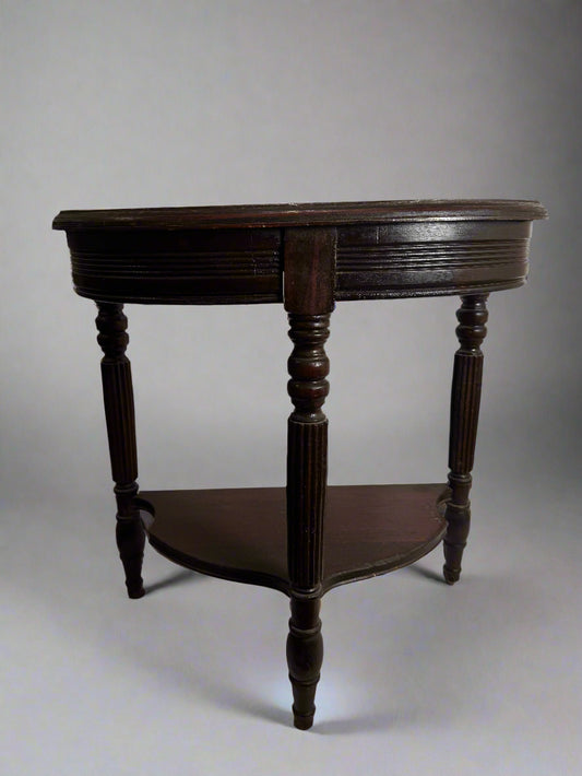 Vtg Demilune End Table