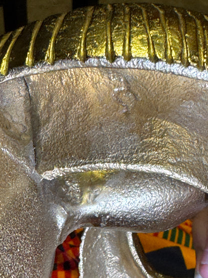 Vintage 11” Brass Ram Head - Sarreid Style csbh