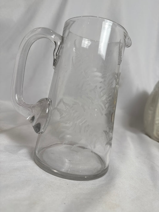 Victorian Etched Glass Pitcher