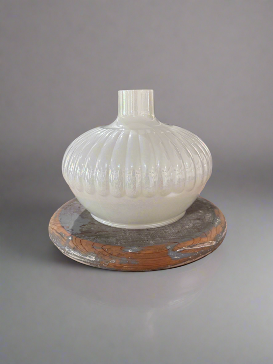 Upcycled Column Top Lamp Vtg Luster Globe
